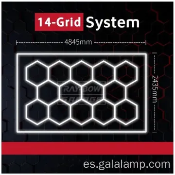 Sistema de cuadrícula de iluminación de garaje LED hexagonal